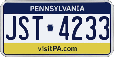 PA license plate JST4233