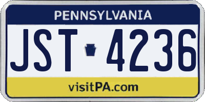 PA license plate JST4236