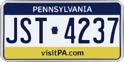 PA license plate JST4237