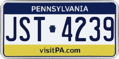 PA license plate JST4239
