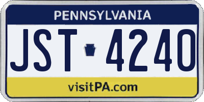 PA license plate JST4240