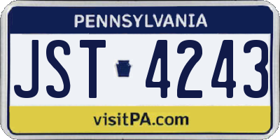 PA license plate JST4243