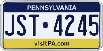 PA license plate JST4245