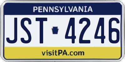 PA license plate JST4246