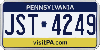PA license plate JST4249