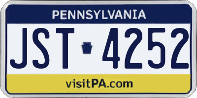 PA license plate JST4252