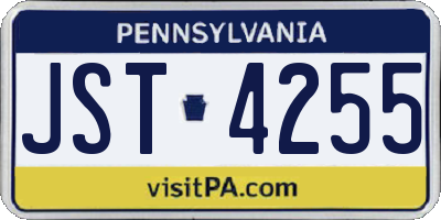 PA license plate JST4255