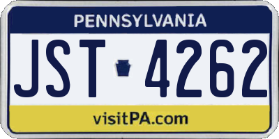 PA license plate JST4262