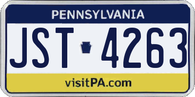 PA license plate JST4263