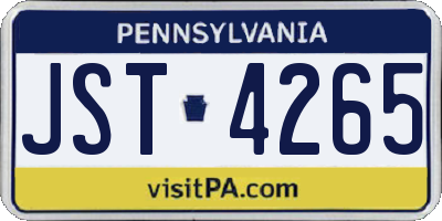 PA license plate JST4265