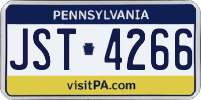 PA license plate JST4266