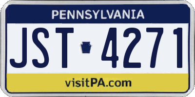 PA license plate JST4271