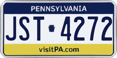 PA license plate JST4272