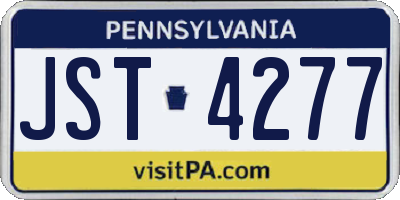 PA license plate JST4277
