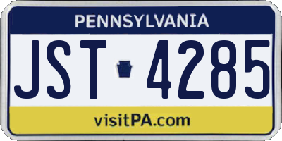 PA license plate JST4285
