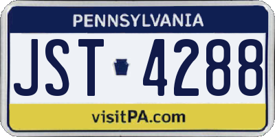 PA license plate JST4288