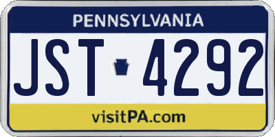 PA license plate JST4292