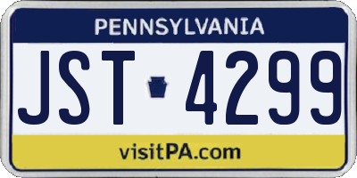 PA license plate JST4299