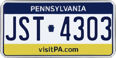 PA license plate JST4303
