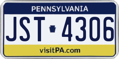 PA license plate JST4306