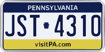 PA license plate JST4310