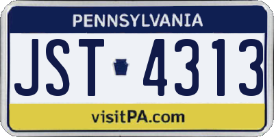 PA license plate JST4313