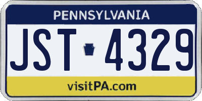 PA license plate JST4329