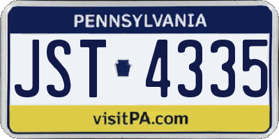 PA license plate JST4335
