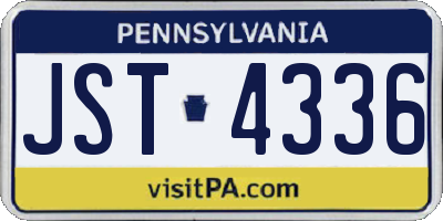 PA license plate JST4336