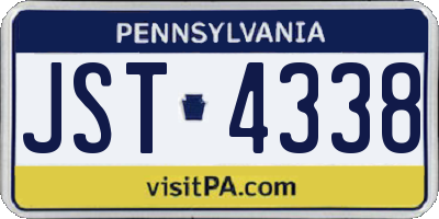 PA license plate JST4338
