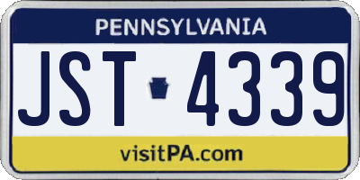 PA license plate JST4339