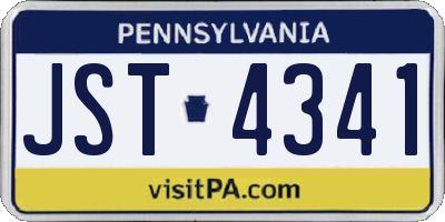 PA license plate JST4341