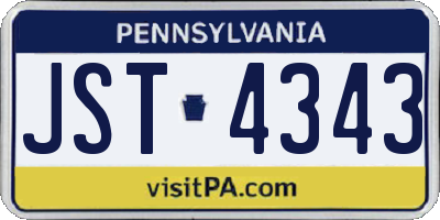 PA license plate JST4343