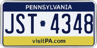 PA license plate JST4348