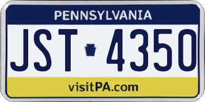 PA license plate JST4350
