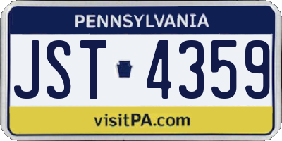 PA license plate JST4359