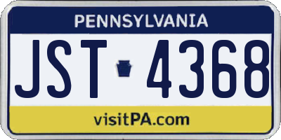 PA license plate JST4368