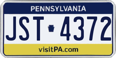 PA license plate JST4372