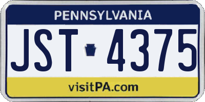 PA license plate JST4375