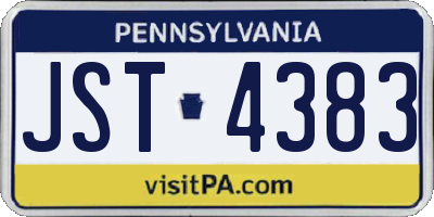 PA license plate JST4383