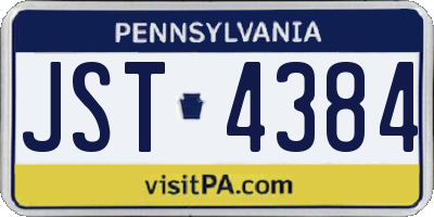 PA license plate JST4384
