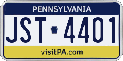 PA license plate JST4401