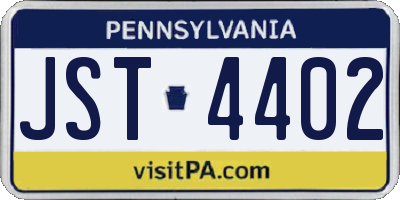 PA license plate JST4402