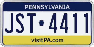 PA license plate JST4411