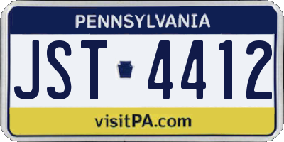 PA license plate JST4412