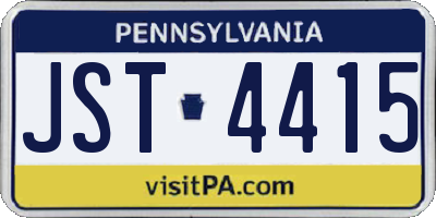 PA license plate JST4415