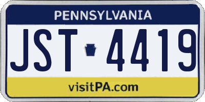 PA license plate JST4419