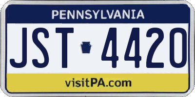PA license plate JST4420