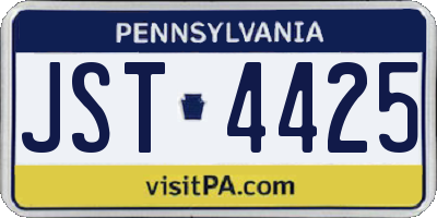 PA license plate JST4425