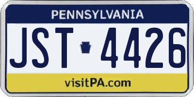 PA license plate JST4426